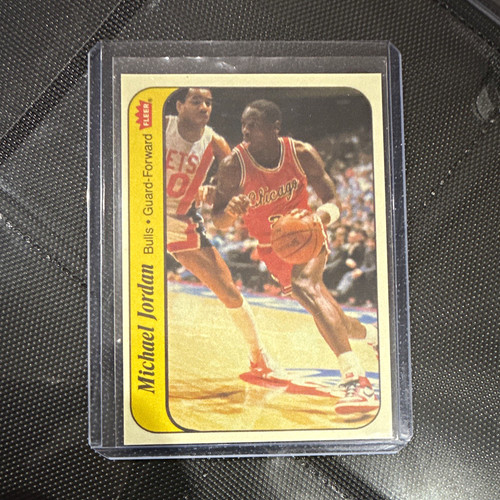 Fleer 1986-87 Fleer Michael Jordan Chicago Bulls #8 Sticker Card NBA