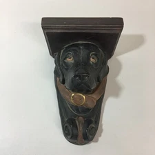 Telle M Stein #0017 Brackett Painted Labs Black Lab Shelf Signed Dated 1995