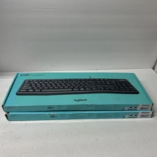 Logitech K120 Ergonomic Desktop Wired Keyboard USB Black - Number Pad Open Box