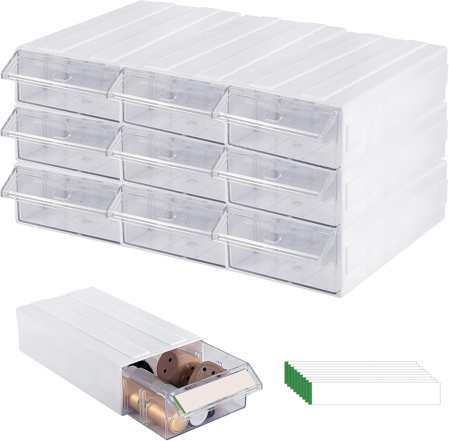 9 Piece Plastic Drawer Stacking Organizer for Storage