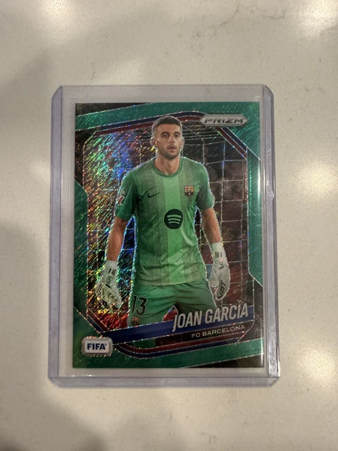 2025-26 Panini FIFA Prizm Joan Garcia Green Shimmer /2 #250 FC Barcelona