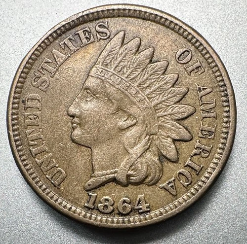 1864 COPPER NICKEL INDIAN CENT   XF    BETTER DATE  #1178