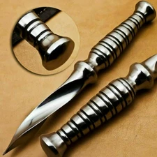 UBR CUSTOM HANDMADE D2 TOOL STEEL KRIS DAGGER KNIFE WITH LEATHER SHEATH