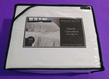 Hudson Hotel Egyptian Cotton Blend 6 Piece Sheet Set Queen Size, Color White New