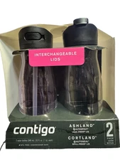 Contigo Ashland Cortland Leak & Spill Proof Lid 32 Oz 2 Pack Water Bottles NEW!