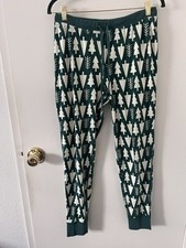 Hanna Andersson Christmas Tree Pajama Pants Womens L Jogger 100 Organic Cotton