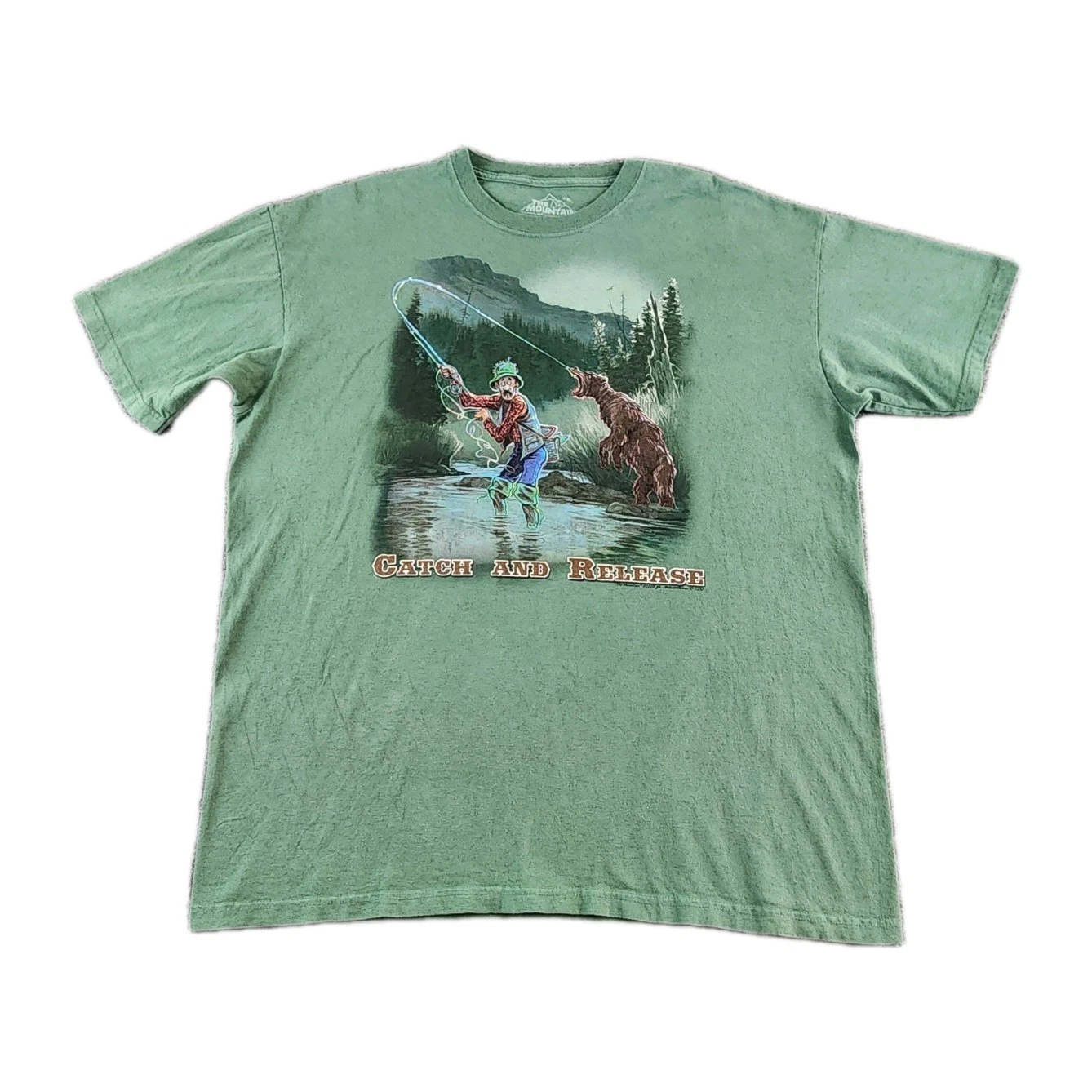 The Mountain Fly Fishing Shirt Mens Extra Large Catch And Release Bear Adult A33