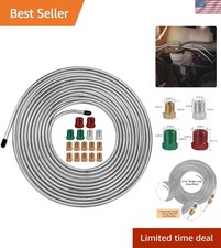 Durable 316 Stainless Steel Brake Line - 25ft Roll For Hydraulic Systems