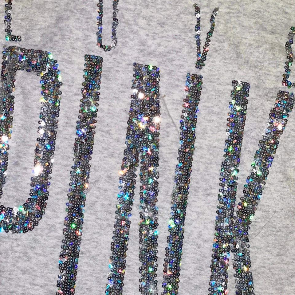 Chaqueta con Capucha Victoria’s Secret ROSA Holográfica Lentejuelas Brillante Forrada de Piel Sintética - M Foto 3 de 4