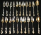 Towle Queen Elizabeth I Sterling Silver 19-Forks 6-3/4" & 2-Spoons 7" 1108 Grams