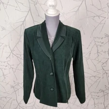 Jolibel Forest Green Button Front Fitted Blazer | Women's 8