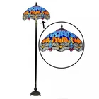 Tiffany Style 16" Stained Glass Floor Lamp Vintage Bedroom Living Room Decor UK