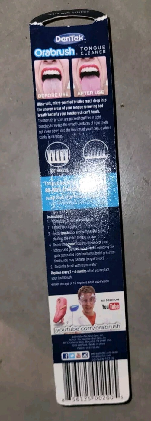 Dentek Orabrush Fresh Breath Tongue Cleaner Fights Bad Breath Colors Vary