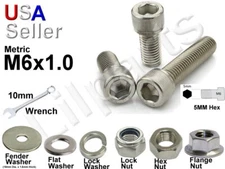 Metric M6 x 1.0 Stainless Steel Allen Hex Head Socket Cap Screw Bolt Washer Nut