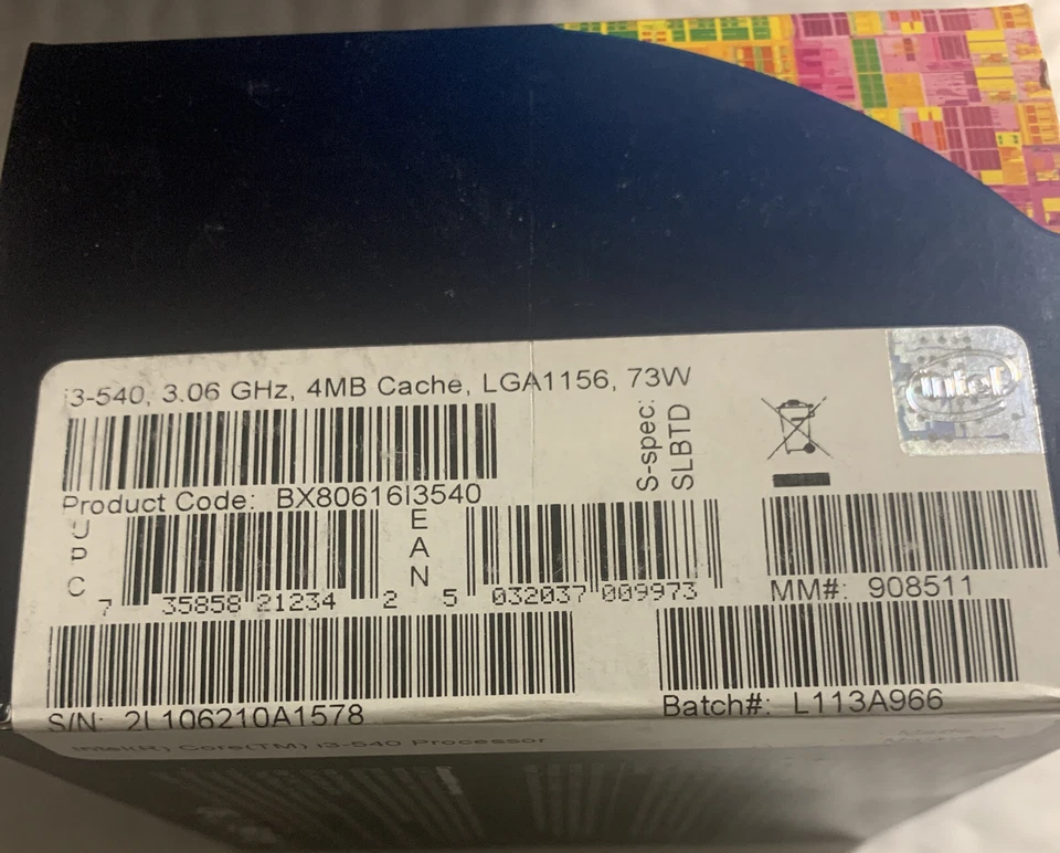 Intel Core i3-540 Clarkdale Dual-Core 3.06 GHz LGA 1156 BX80616I3540 Desktop CPU - Image 2 of 4