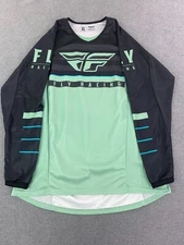 Fly Racing Kinetic Jersey Men's XL Mint Black MTB MX Motocross Long Sleeve Shirt