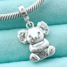 Koala Charm Pendant 925 Sterling Silver Arboreal Animal Wildlife Fit Bracelet