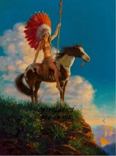 1931 Edward Eggleston Indian Maiden on Horse 16 x 20 Art Poster Print Pin-Up 