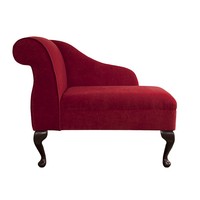 Compact Chaise Longue Chair In A Red / Rouge Pimlico Chenille Compact Chaise Longue Chair In A Red / Rouge Pimlico Chenille