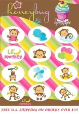 Honeybug MAGNETIC reborn doll PACIFIER baby Lil MONKEY SPRINKLES sheet 12 decals