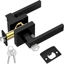 Door Handle Heavy Duty, Reversible Square Door Lever for All Rooms Keyed Alike