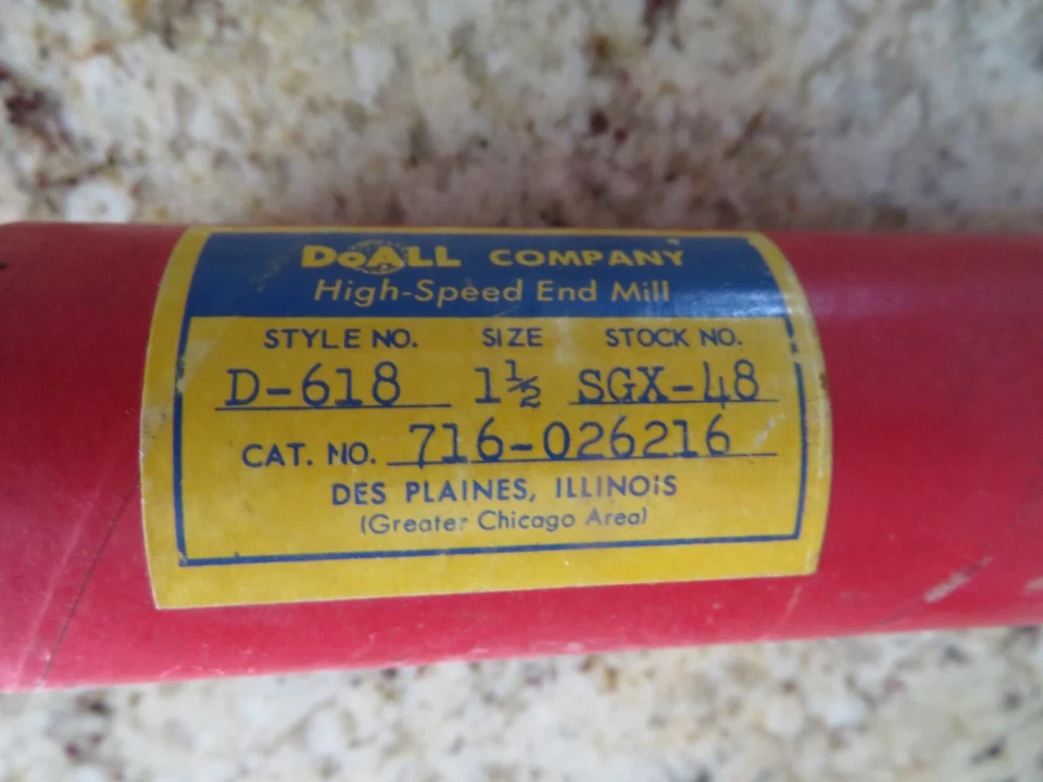 DOALL 1-1/2" x 1-1/4" x 3" x 5-1/2" 2 Flutes HSS Long Length End Mill USA - Image 3 of 3