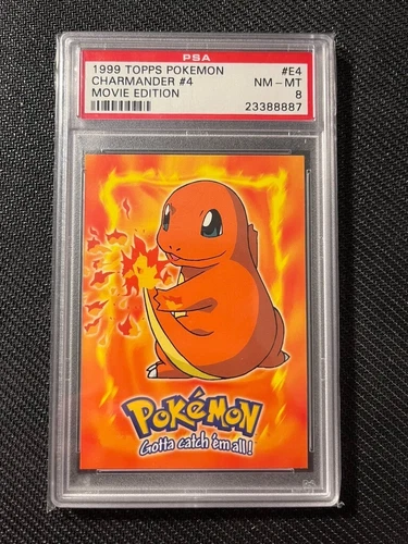 CHARMANDER E4 1999 Topps First Movie Edition Black Logo PSA 8