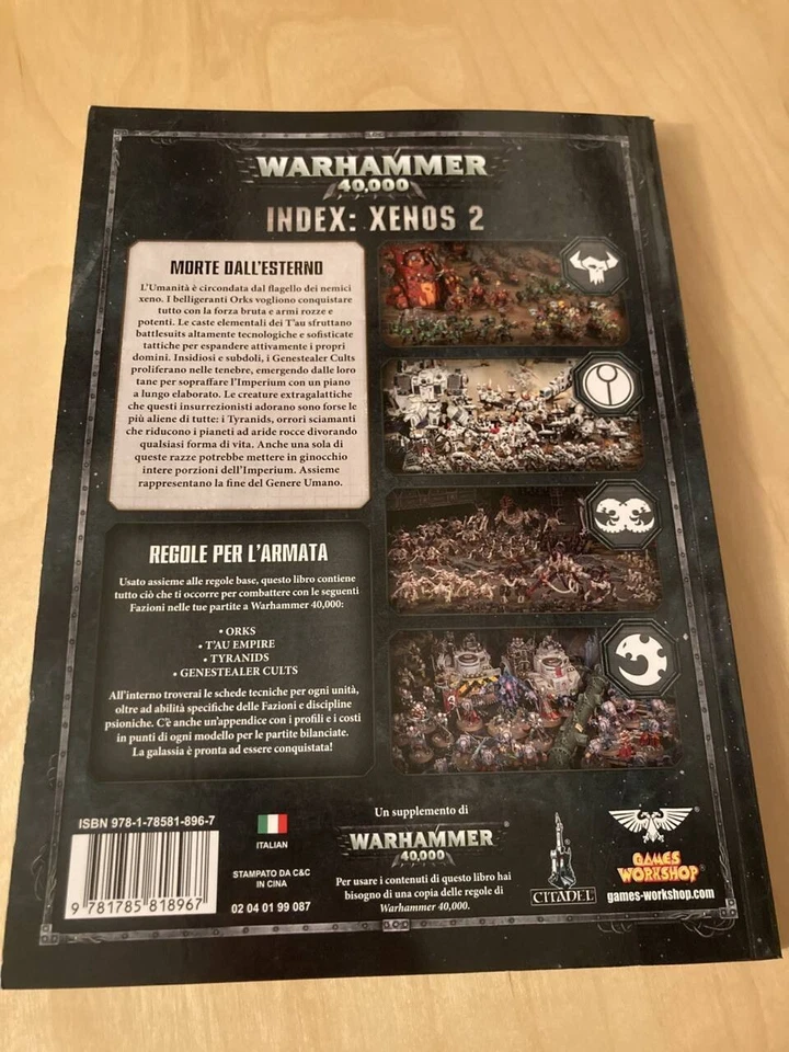 Warhammer 40k Index: Xenos 2 8 ed Orks Tau Tyranids Ita OOP Games Workshop GW - Immagine 2 di 2