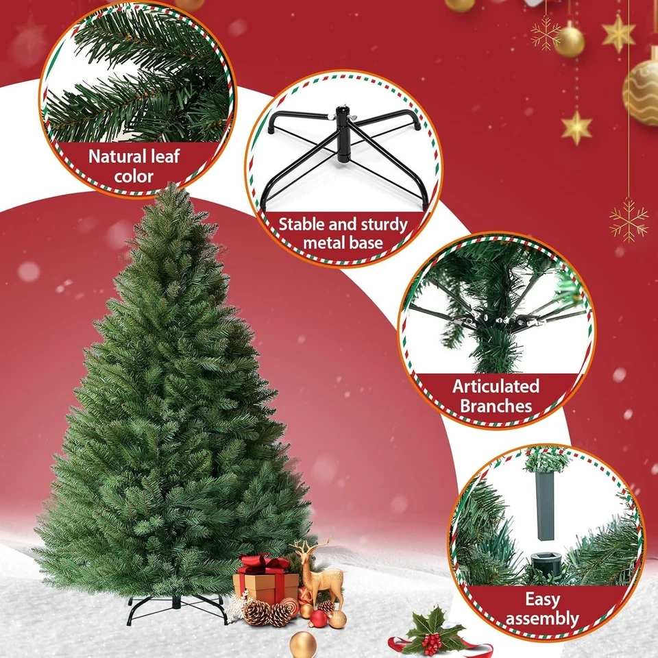 6ft Artificial Christmas Tree Unlit Premium Pine 1000 Tips with Foldable Stand - Image 3 of 4