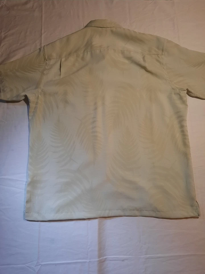 Van Heusen Men's XL Beige Tropical Leaf Shirt Short Sleeve Button Up Casual - Image 3 of 4