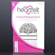 Heartfelt Creations Layered Elegant Swirl Craft Die Cutting Set 6pcs HCD1-716