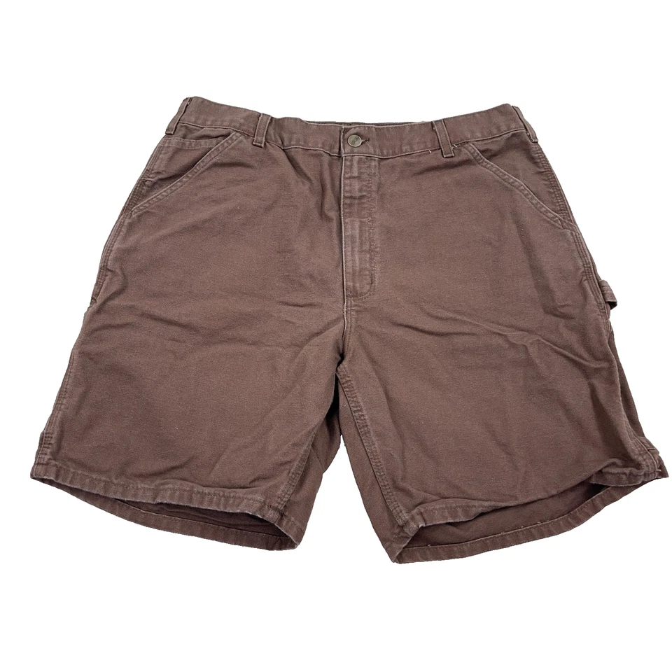 Винтажные мужские шорты Carhartt 36 коричневые плотник утка холст B25 CHT каштан Y2K - Изображение 2 из 4