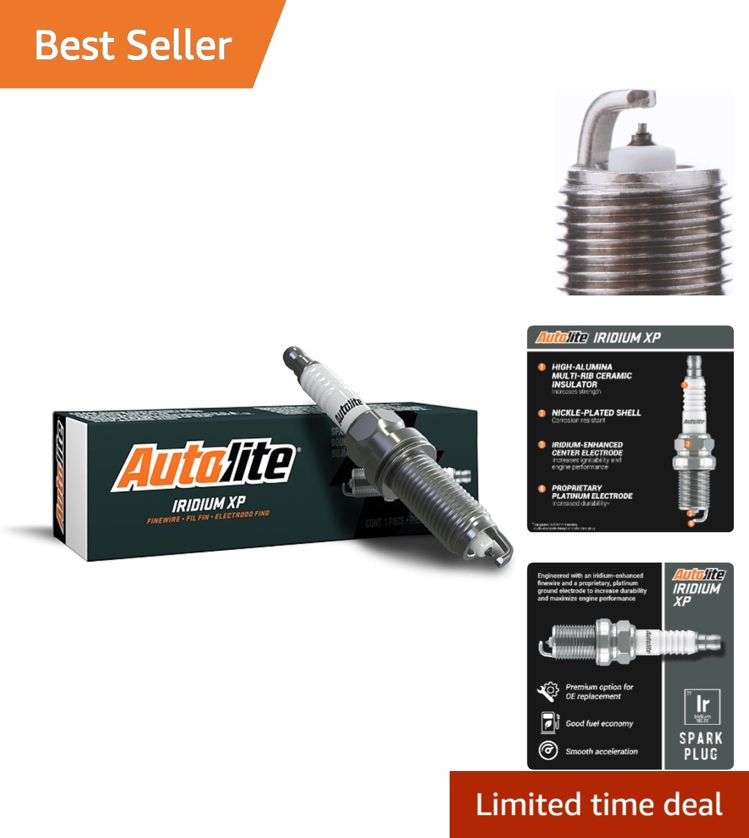 1 Pack Autolite Iridium XP Spark Plug XP5224 for Cars  Trucks - 100,000 Miles