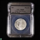 ND Indian Head Design 1/4 oz Silver Round - ICG MS68