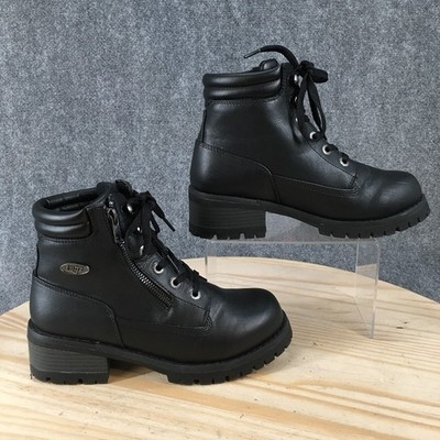 Lugz Flirt Hi Zip Boots Womens 8M Combat Lace Up Block WFLIHZV-001