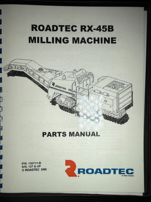 #ad #ad ROADTEC RX 45B MILLING MACHINE PARTS MANUAL w SCHEMATICS $200.00