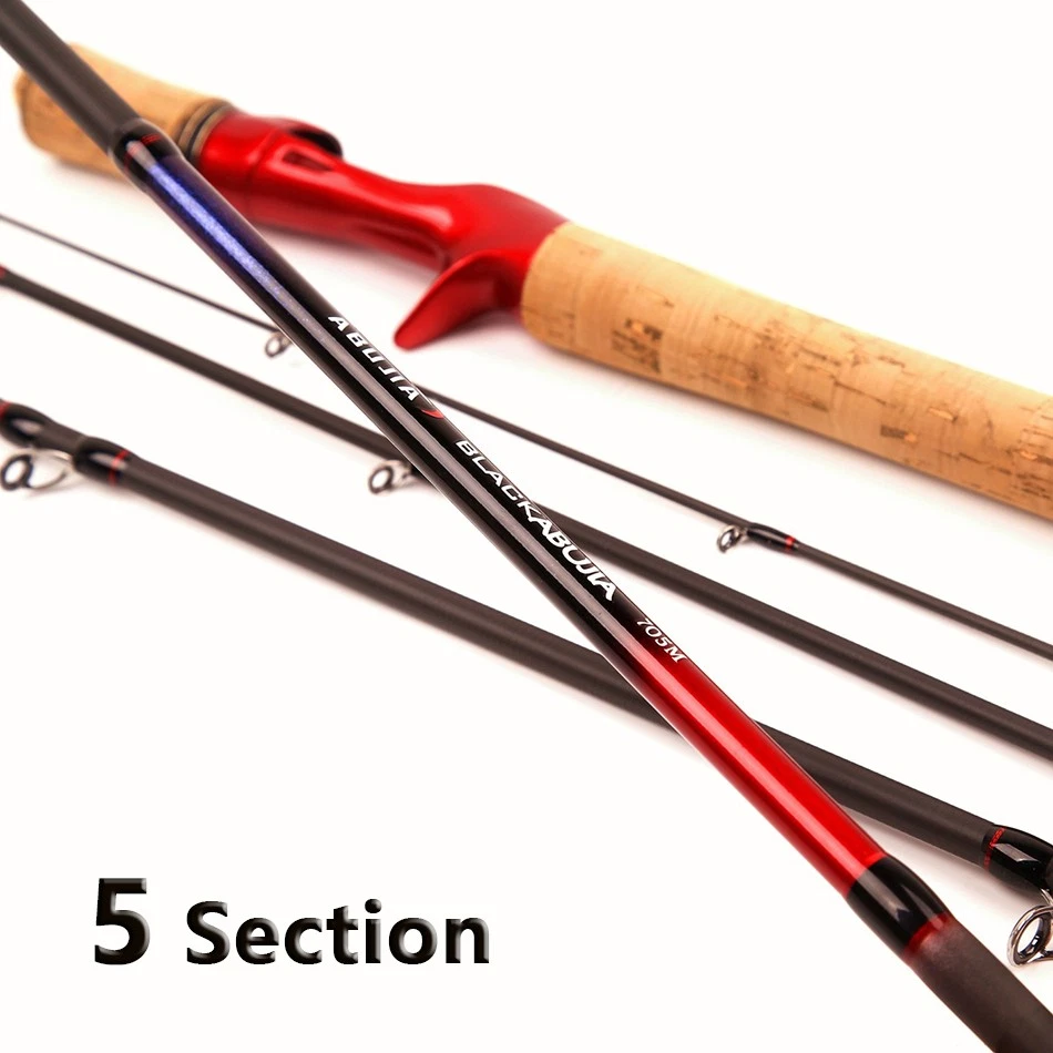 ABUJIA Travel Spinning Fishing Rod 6.6ft-8ft 8-15lb M Carbon Trout Casting Rod - Image 2 of 4