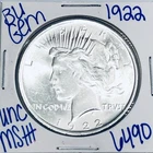 1922 BU UNCIRCULATED SILVER PEACE DOLLAR AUTHENTIC U.S. MINT FREE SHIPPING 6490