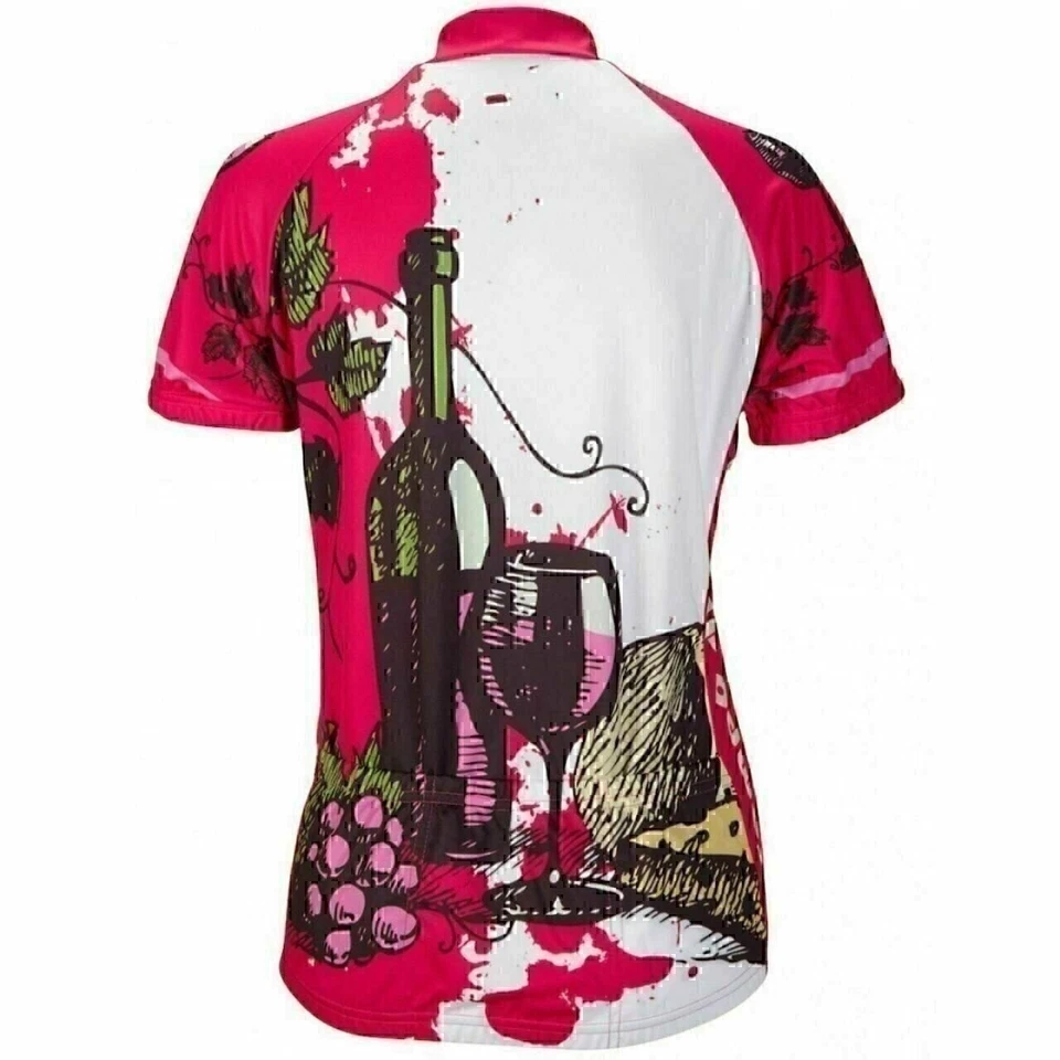 Maillot de ciclismo Wine Time para mujer manga corta media cremallera maillot de ciclismo Foto 2 de 4
