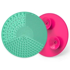 Silicone Makeup Brush Cleaning Mat Set of 2 with Suction Cups Portable Travel
