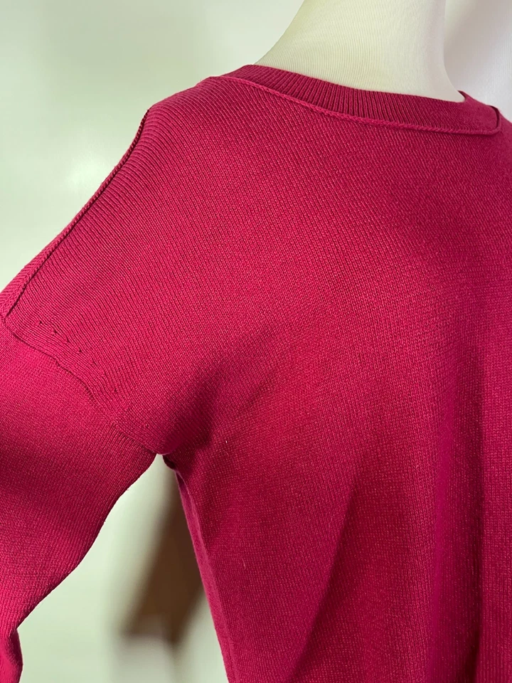 J. Jill Size M Pink Drop-Shoulder Pullover Sweater - Image 3 of 4