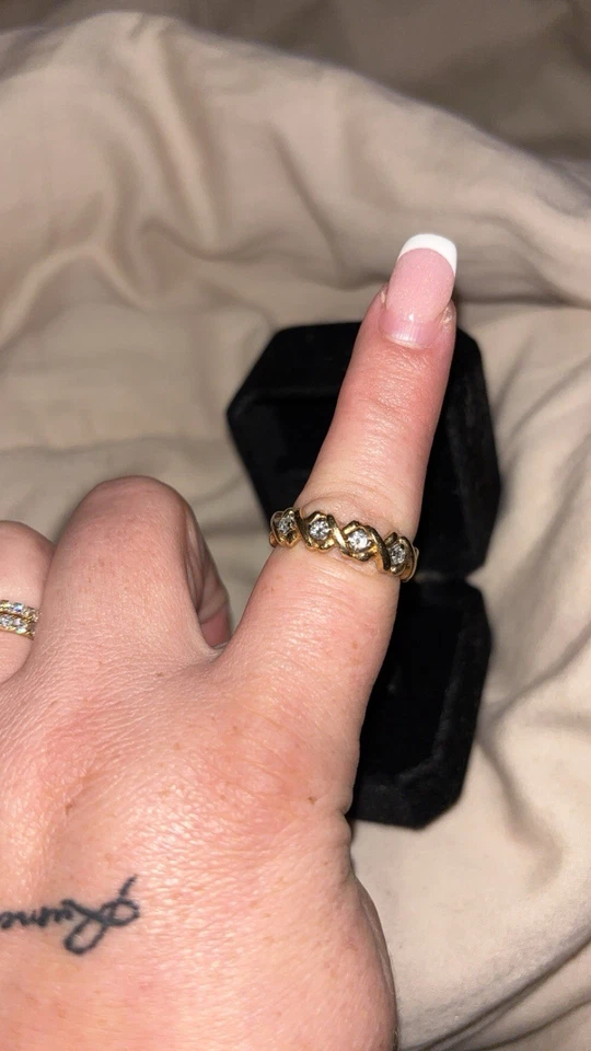 Anel de ouro 14kt e diamante natural - Imagem 3 de 4