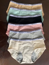 Set 6 pcs  of Nalwort Teen Girls Leak-Proof Organic Underwear  Panties M