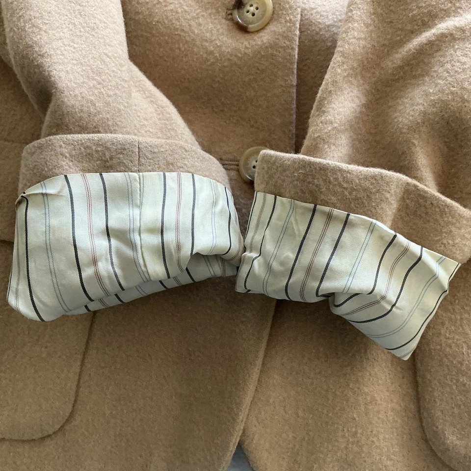 Blazer Lauren Ralph Lauren Vintage Cabello Camel Talla 8 Bronceado Clásico Preppy Chic Abrigo Foto 3 de 4