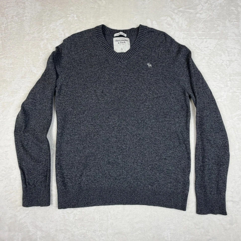 Abercrombie & Fitch Pullover Herren L grau Kaschmirmischung meliert... - Bild 1 von 4
