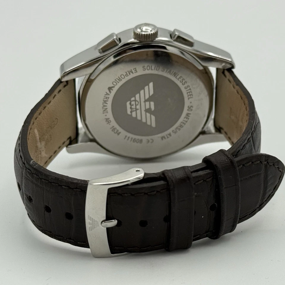 Emporio Armani Mens Chronograph Dress Watch Champagne Dial Roman Numerals AR1634 - Image 4 of 4