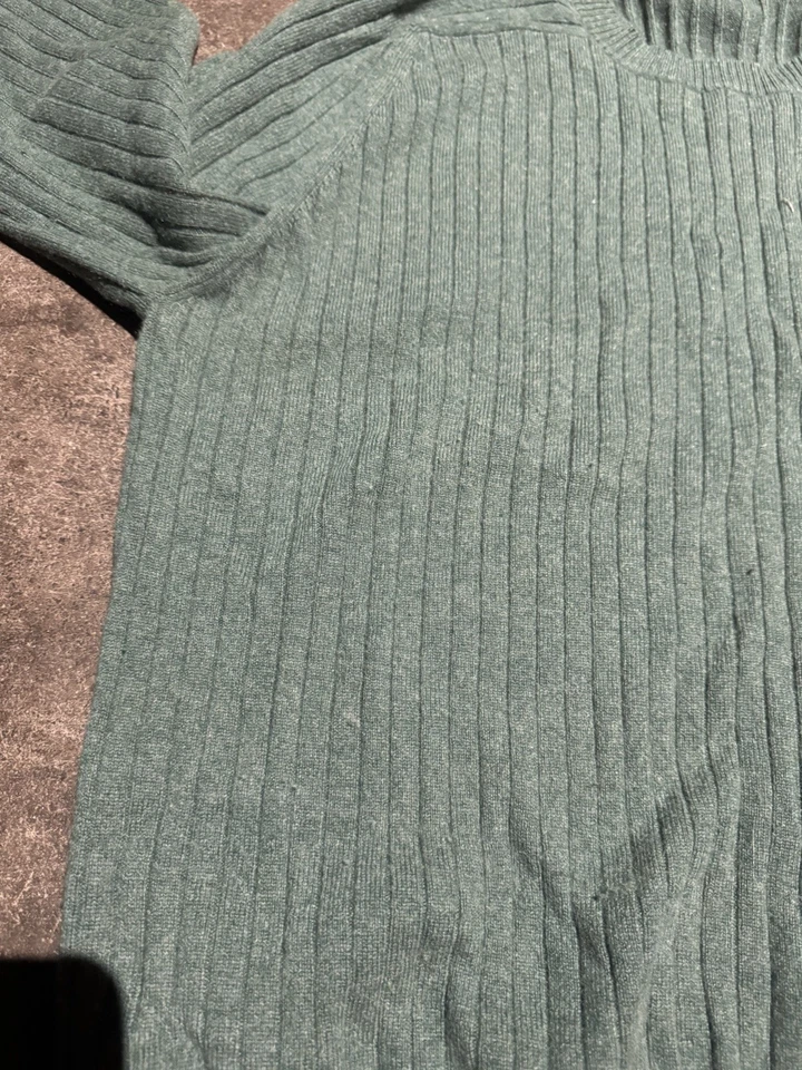 Vintage Lands End Lightweight Cashmere Green Knit Sweater XL Mens - Image 2 of 4