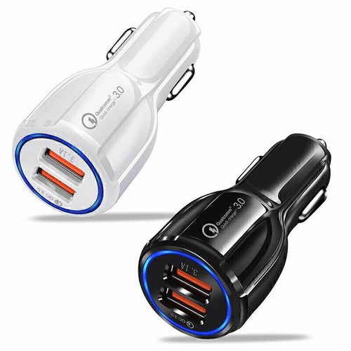 FAST Car Charger Dual USB UNIVERSAL LED Charging QC 3.0 Cars Socket 12V-24V - Picture 11 of 14