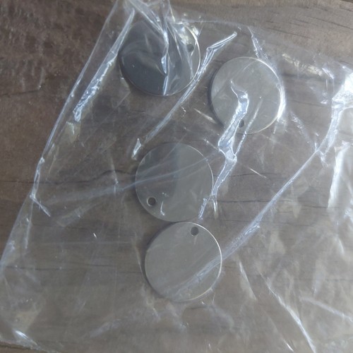Metal Stamping Blanks Stainless Steel Circle Charms Engraving Tags 20mm 3pcs - Foto 3 di 4