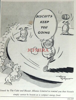 ''Cake & Biscuit Alliance Ltd.'' Langdon Cartoon ANZEIGE: Kleindruck 1950 670/20